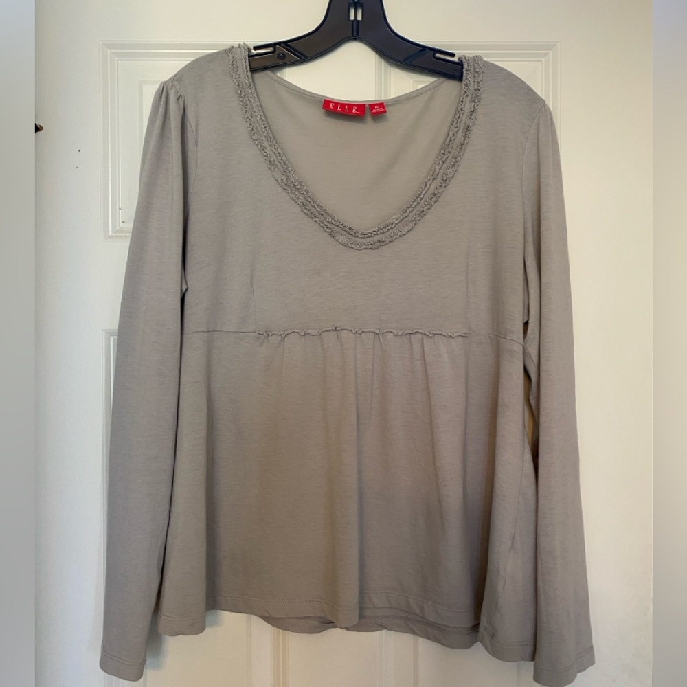 Elle Long-sleeved Top, light gray, size XL